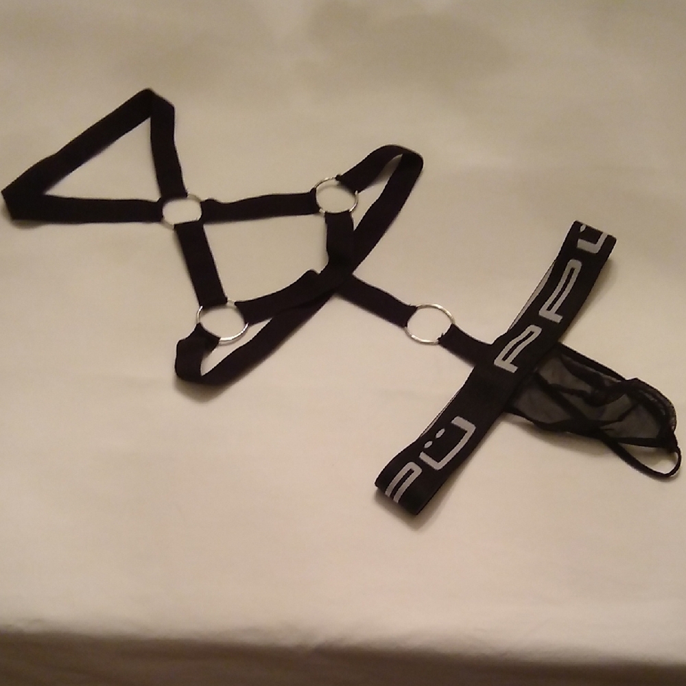 Black Thong & Harness